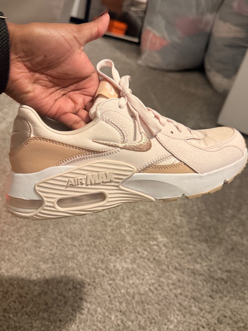 Nike Women’s Air Max Sneaker - Blush Pink with Gold Swoosh